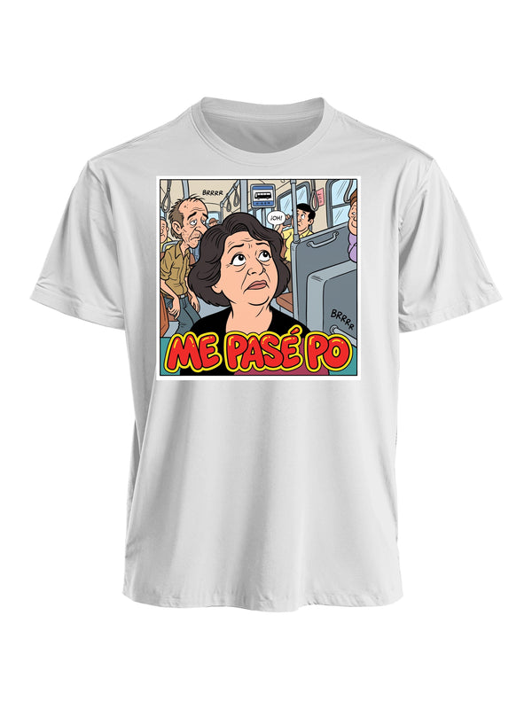Polera blanca con estampado Me Pasé Po