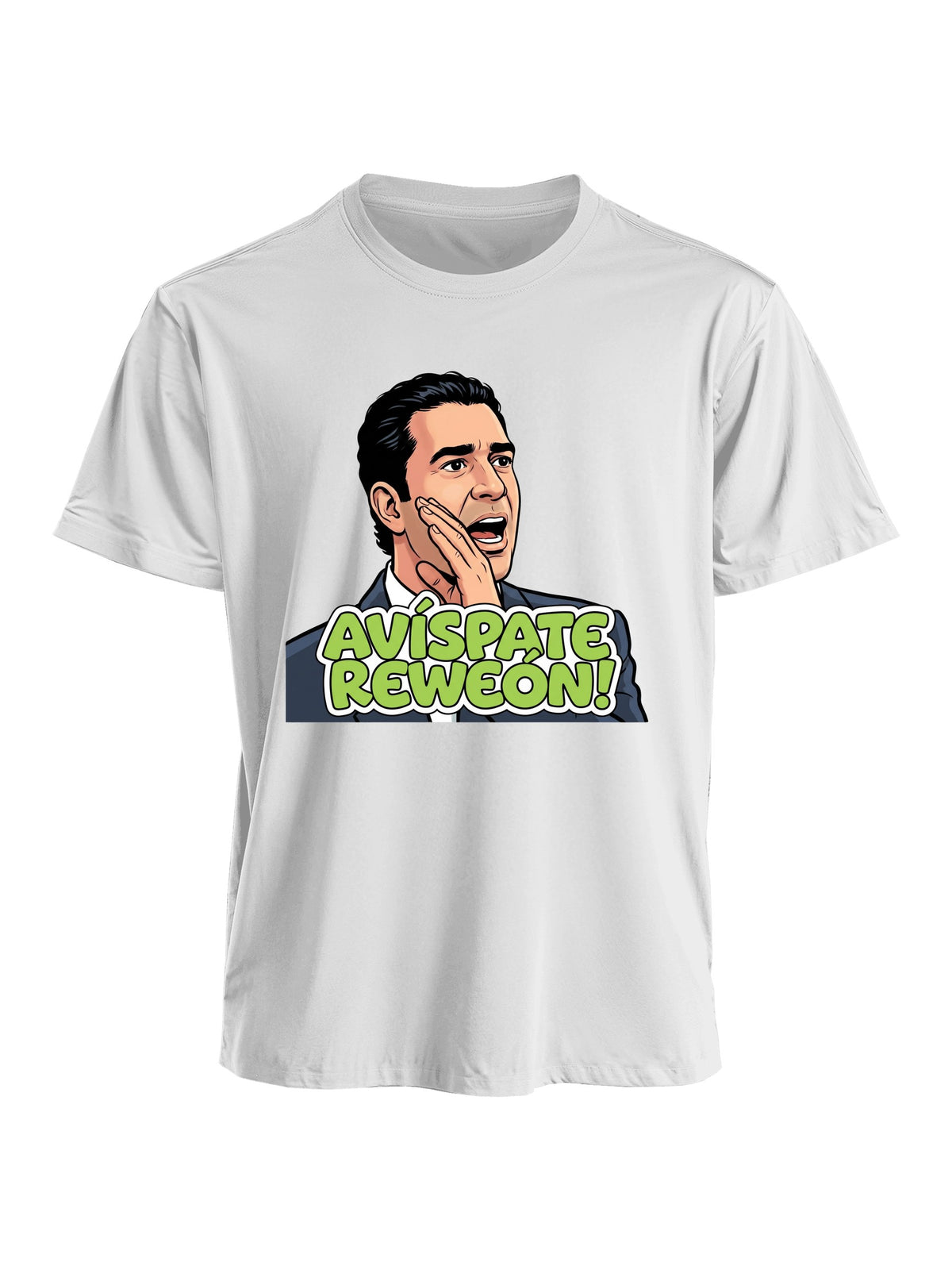 Polera blanca con estampado Avíspate Reweón
