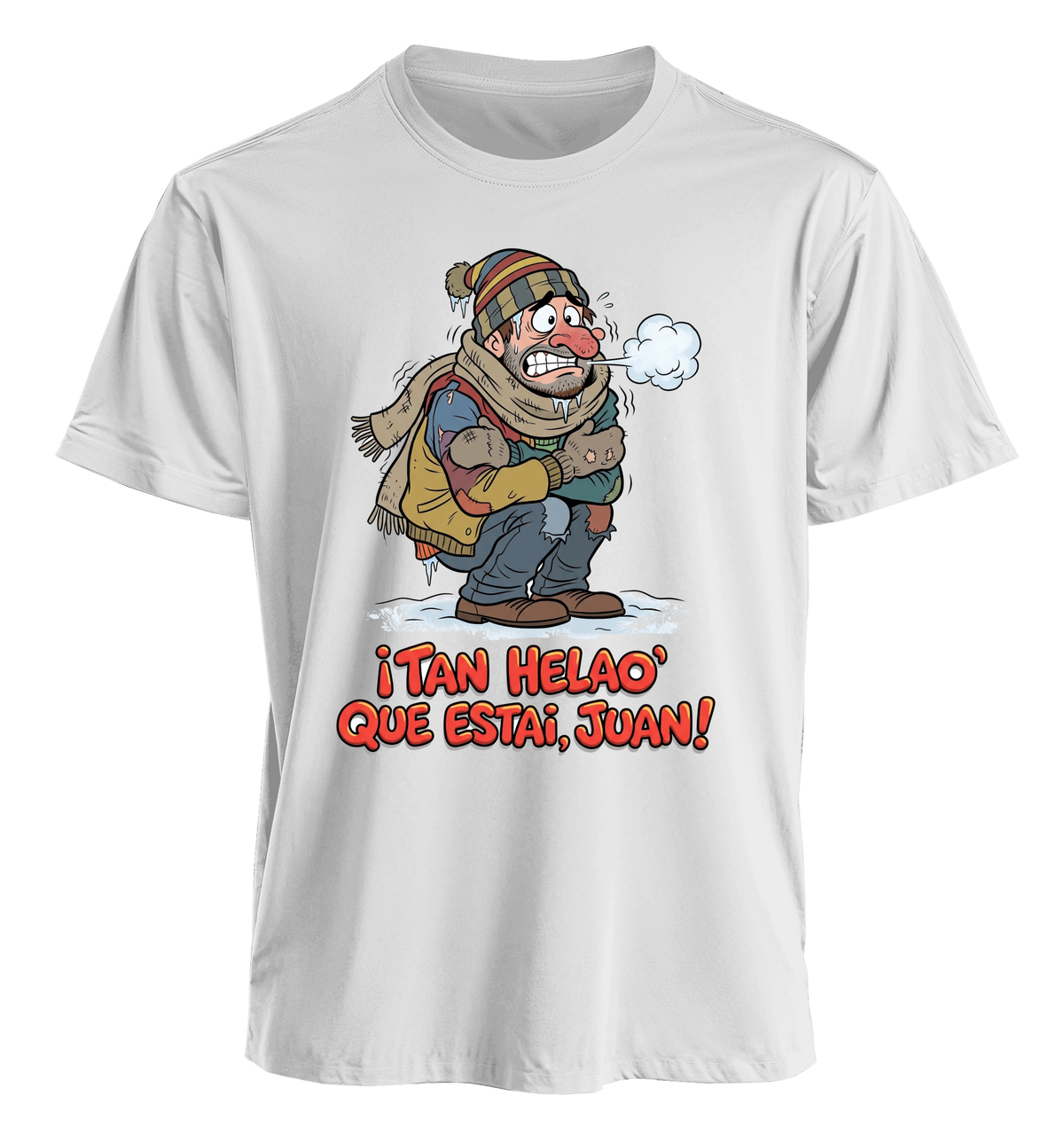 Polera blanca con estampado Tan Helao Que Estai Juan
